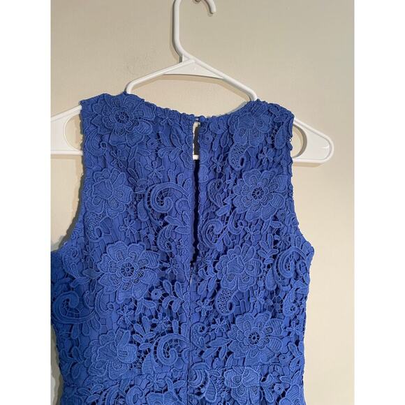 J. Crew Blue Crochet‎ Lace Sleeveless Sheath Dress Size 4 - Picture 5 of 9